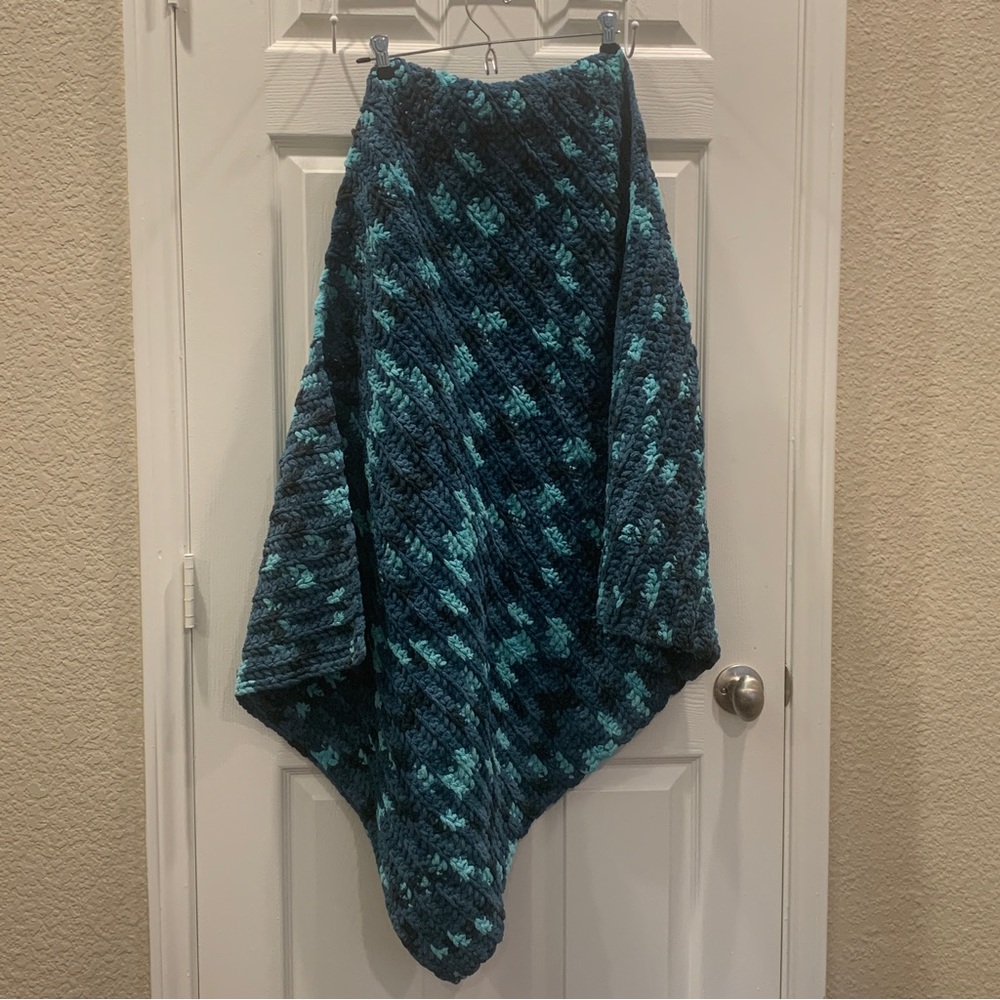 handcrocheted Small Blue Blanket